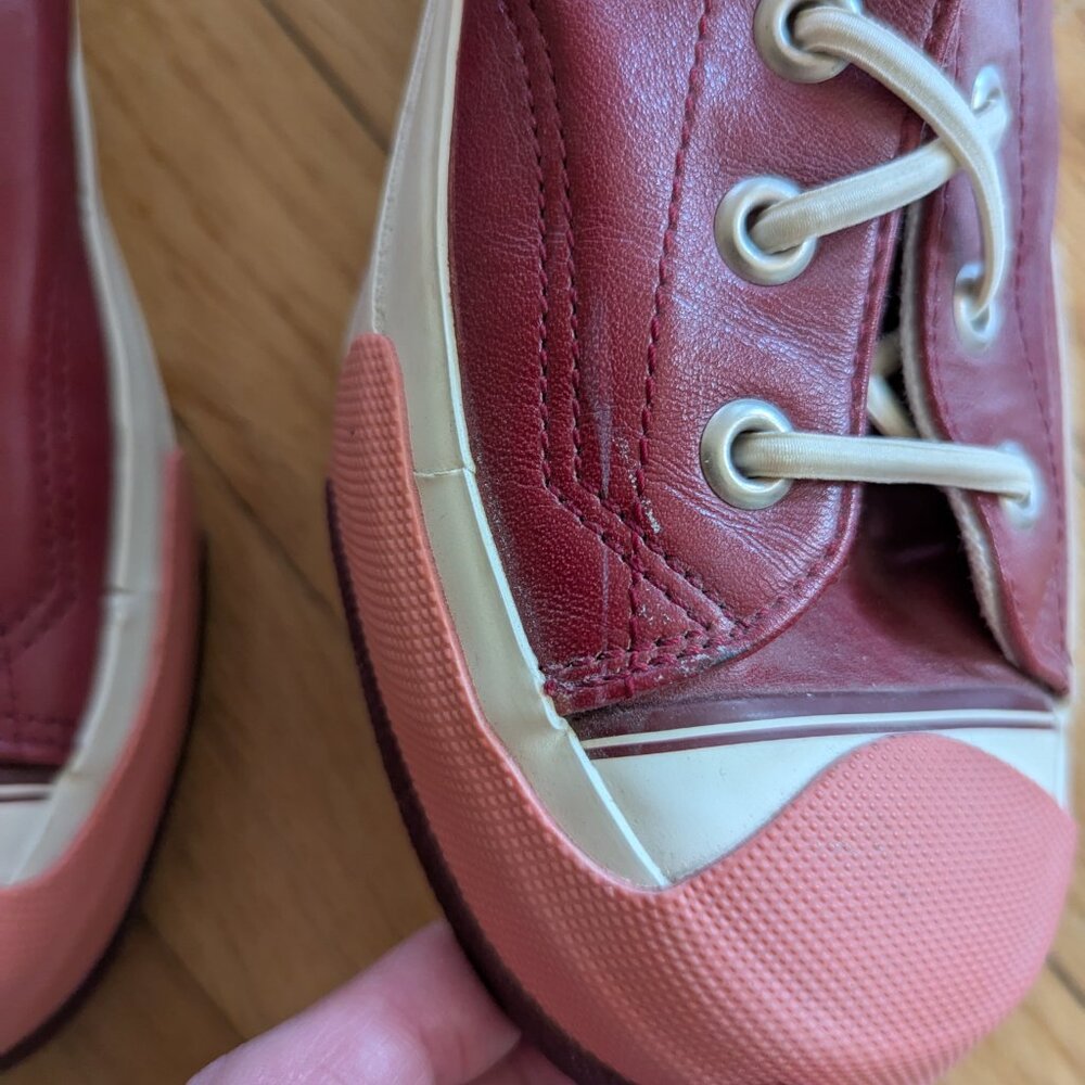 Low Top ProKeds Women's 10 Men's 8.5 Burgundy Red Coral Salmon Pink Bumpers - Picture 8 of 9